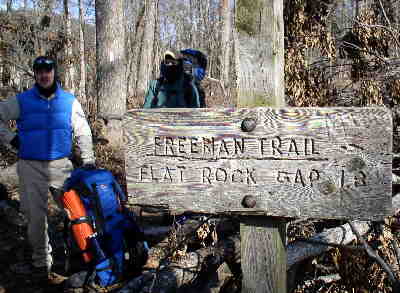 At the Bird Gap A.T. junction, we chat with a couple of hikers that we met there. Eric Norwood and his son Christopher from Dunwoody, GA.