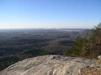 On one of the rock faces on top, we look to the South.