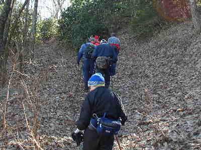 Here, we are working our way up the mountain.