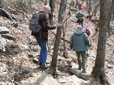 This trail is not difficult but it does have several rocky spots where care must be taken.