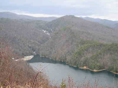 After hiking back to the start, we drive about a mile south to a great observation point for the upper end of Lake Jocassee and Lower Whitewater Falls.