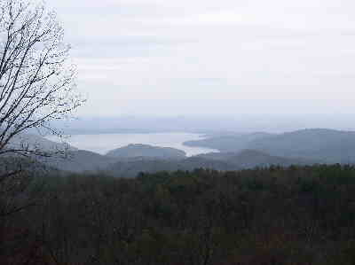 A nice roadside view of the lower end of Lake Jocassee.