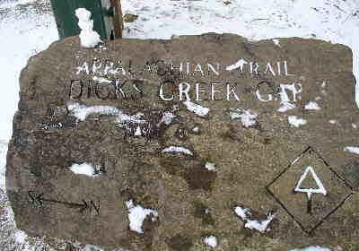 The Appalachain Trail marker back at the parking lot.