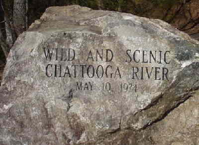 Rock marker at the Hwy. 76 parking lot.