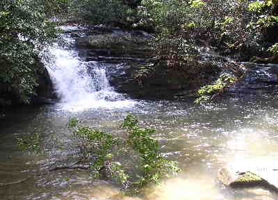 The upper falls and our lunch spot!