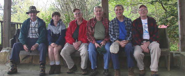 The OFHC gang for today's hike. (l-r front) Terry Doyle, Donna Presley, Bob Presley, John Bellamy, Dan Ross, and Tony Presley.