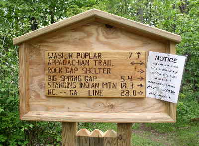 This nice new sign is located at the parking lot at Rock Gap.