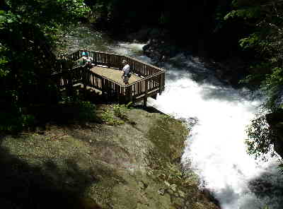 The falls area features nice observation decks.