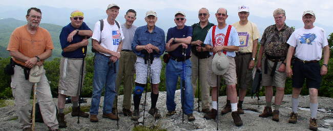 The OFHC gang for today's hike. (l-r) Bob Magee, Doug Russell, Phil Brownrigg, Bob Thompson, Sam Hay, Bob Presley, Jack Jacobi, Wayne Miller, Dick Metzgar, Steve Jordan, Tony Presley.