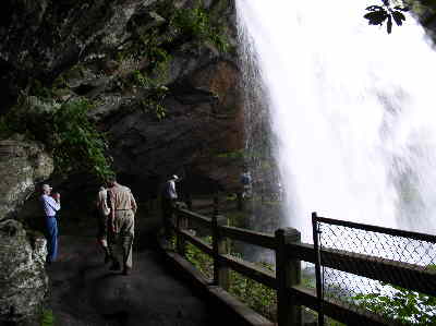 This falls offers a rare opportunity to walk behind the falls through a cooling mist to the other side.