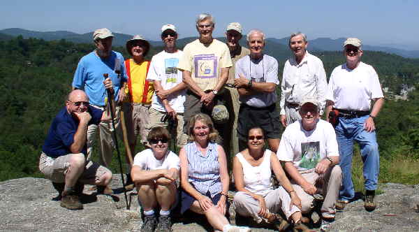 The OFHC gang for today's hike. (l-r front) Doug Russell, Donna Presley, Wanda Miller, Sharada Alducin, and Tony Presley (l-r standing) Dan Ross, Wayne Miller, Steve Metzgar, Dick Metzgar, Bob Thompson, Ray Hopper, Don Alducin, and Bob Presley.
