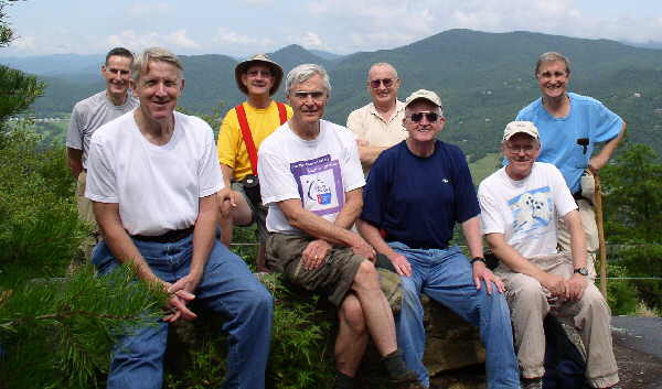 The OFHC gang for today's hike. (l-r) Bob Thompson, John Bellamy, Wayne Miller, Dick Metzgar, Jack Jacobi, Bob Presley , Tony Presley, Dan Ross.