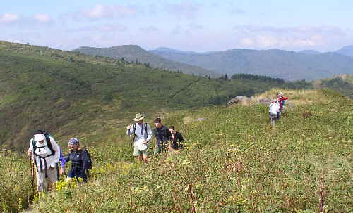Working our way across the ridge.