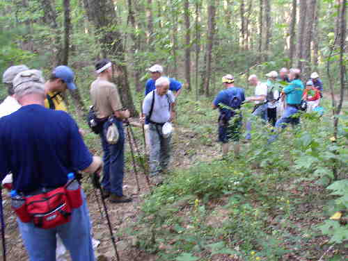 After walking uphill for quite a while, we take a short break to tell stories. .