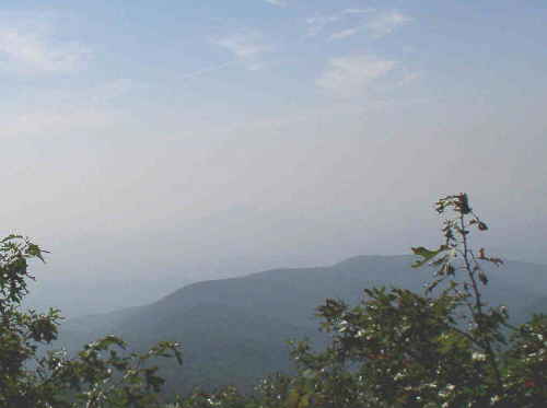 View two shows lots of haze blocking the mountains..