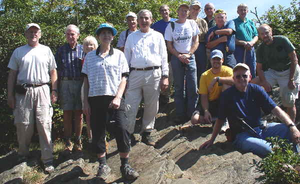 The OFHC gang for today's hike. (l-r sitting) Brad Ter Keurst, and Bob Presley (standing l-r) Tony Presley, David Whitaker, Geri Whitaker, Donna Presley, Ray Hopper, Don Alducin, Dan Ross, Phil Brownrigg, Bob Thompson, Jack Jacobi, Doug Russell, John Bellamy and Ray Cowan.