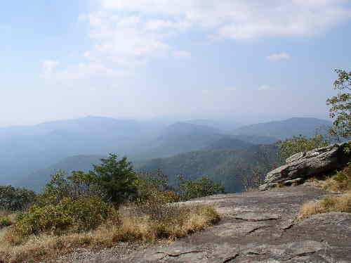 A nice view on a rock slope near the summit of Blood Mountain.