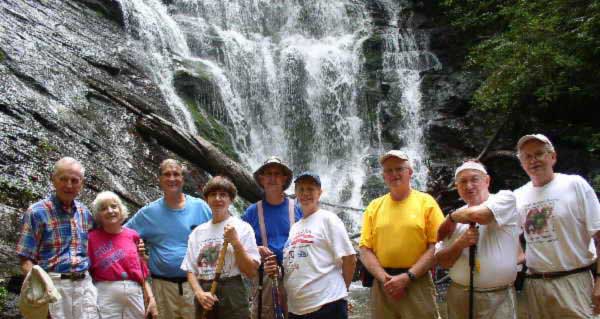 The OFHC gang for today's hike. (l-r) David Whitaker, Geri Whitaker, Dan Ross, Donna Presley, Wayne Miller, Wanda Miller, Bob Presley, Doug Russell, Tony Presley.