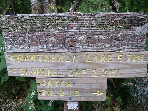 The trail junction of the Appalachian Trail.