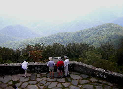 Looking down from the tower.