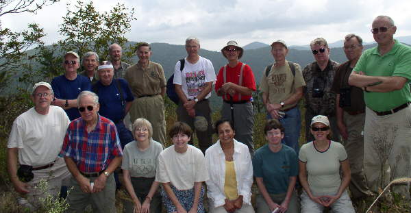 The OFHC gang for today's hike. (l-r front) Tony Presley, David Whitaker, Geri Whitaker, Donna Presley, Sharada Alducin, Melissa Anderson, and Leigh Ann Miller. (back l-r) Bob Presley, Don Alducin, Doug Russell, Ray Cowan, Bob Thompson, Dick Metzgar, Wayne Miller, Phil Brownrigg, Steve Jordan, Bruce Reynolds, and Jack Jacobi.