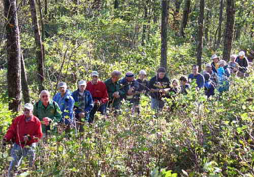 Our long train of hikers!