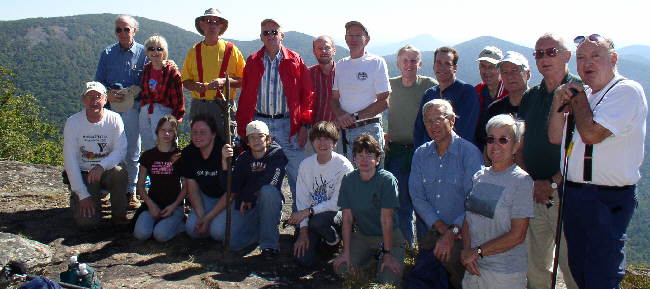 The OFHC gang for today's hike. (l-r front) Tony Presley, Amanda Anderson, Ashley King, Jeffrey Anderson, Donna Presley, Melissa Anderson, Dick Metzgar, and Dianne Farmer. (back l-r) David Whitaker, Geri Whitaker, Wayne Miller, Bob Presley, Ray Cowan, Phil Brownrigg, John Bellamy, John King, Bob Thompson, Ray Hopper, Jack Jacobi, and Doug Russell.