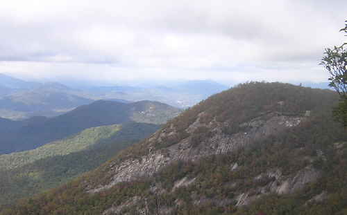 About half way back toward Jones Knob, we see that the fog had lifted from White Rock.