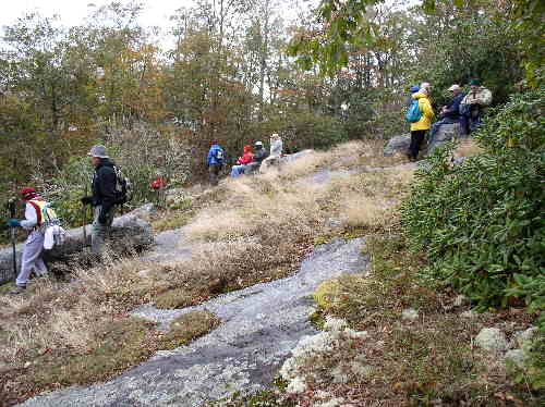 Lunchtime on the rock overlook between White Rock and Jones Knob.
