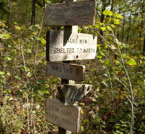 Trail signs at Low Gap..