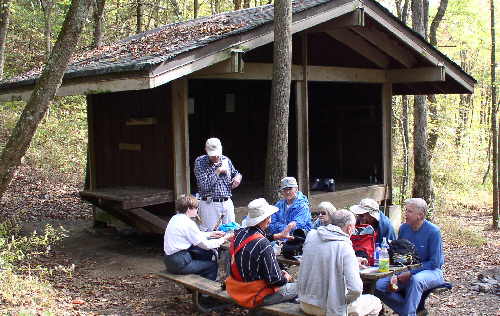 Lunchtime at the Low Gap Shelter!.
