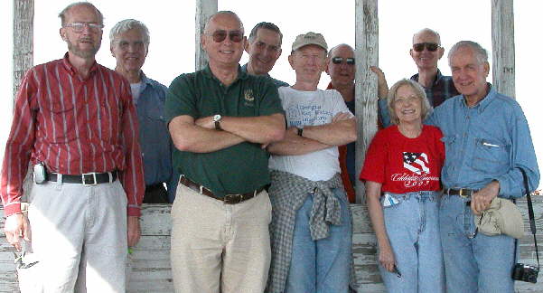 The OFHC gang for today's hike. (l-r ) Ray Cowan, Dick Metzgar, Jack Jacobi, Bob Thompson, Phil Brownrigg, &nbspWayne Miller, Geri Whitaker, John Ray, and David Whitaker.