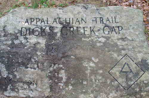 The trail marker at Highway 76.