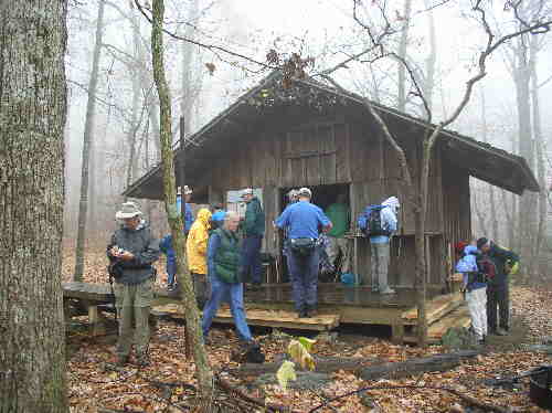 We arrive at our lunchtime destination! Deep Gap Shelter