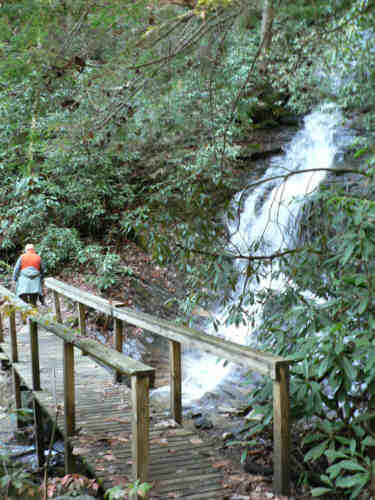 The trail brings you by Becky Branch Falls!