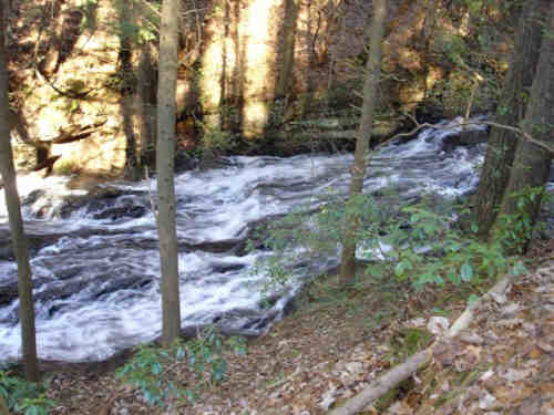 A beautiful rushing cascade of water.