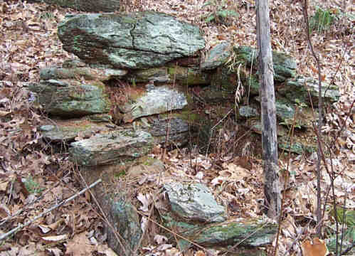 The remains of a rock furnace for a liquor still. At one time, this area was popular with moonshiners!
