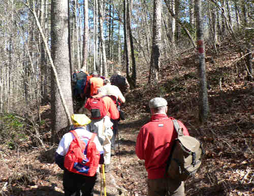 15 hikers enjoying another "walk in the woods".