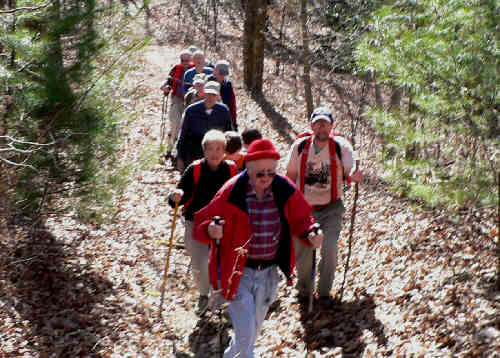 Our group starting up one of many nice hills! But, if you hike in the beautiful North Georgia mountains, what do you expect?