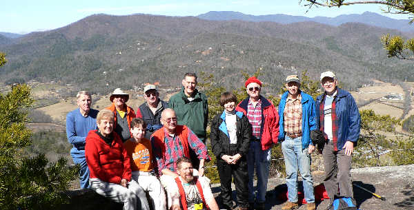 The OFHC gang for today's hike! (l-r seated)Jeanne O'Connor, Melissa Anderson, Jack Jacobi, and Bruce O'Connor. (l-r standing) John Bellamy, Wayne Miller, David Tate, Bob Thompson, Donna Presley, Bob Presley, Phil Brownrigg, and Tony Presley.