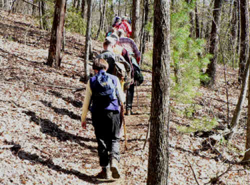Here, we head up Justus Mountain.