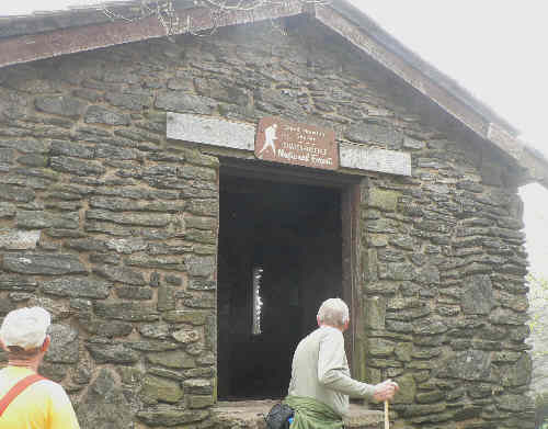 The historic Blood Mountain Shelter, built in the 1930's by the C.C.C.