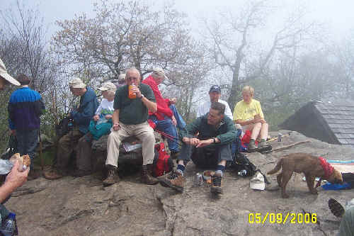 Our lunch spot on the boulders next to the shelter.