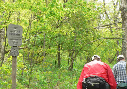 We pass the Tray Mountain Wilderness sign.