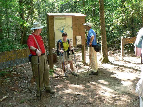 The trail junction for the Bad Creek connector trail.