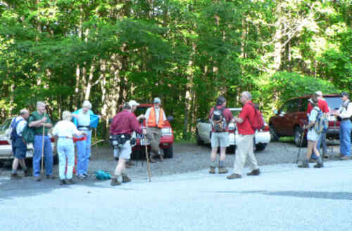 Preparing for the hike.