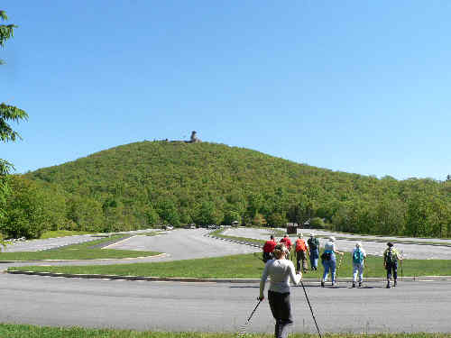 After the climb up the Jack's Knob trail, we arrive at the Brasstown paking lot.