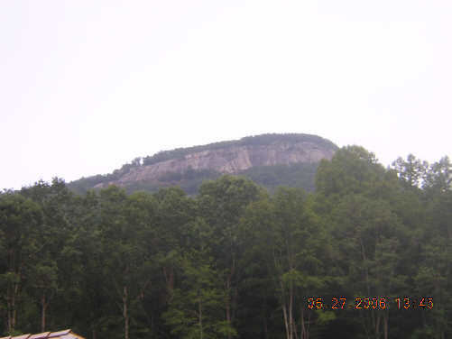 View of Yonah Mountain from the parking lot.