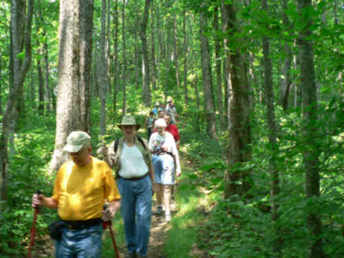 Our 15 OFHC hikers head back to Blue Ridge Gap.