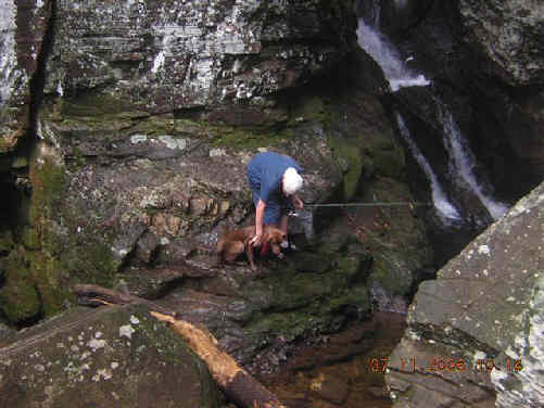 Jeffrey and Bo look for some trout..